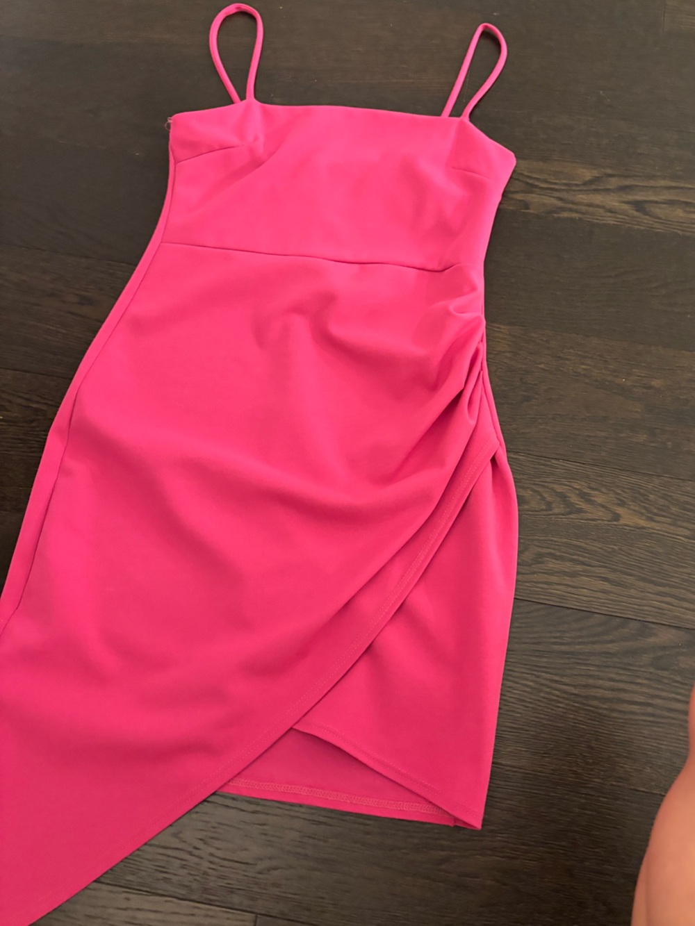 Blue Blush Draped Cocktail Dress in Hot Pink
